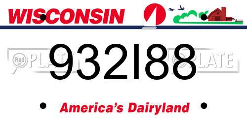932I88 Wisconsin License Plate