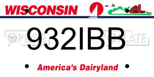 932IBB Wisconsin License Plate