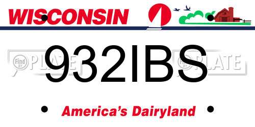 932IBS Wisconsin License Plate