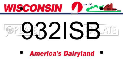 932ISB Wisconsin License Plate