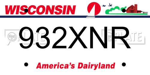 932XNR Wisconsin License Plate