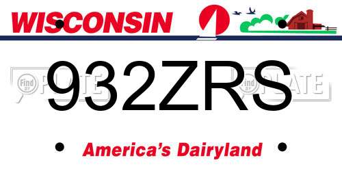 932ZRS Wisconsin License Plate