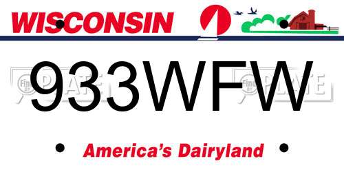 933WFW Wisconsin License Plate