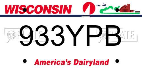 933YPB Wisconsin License Plate