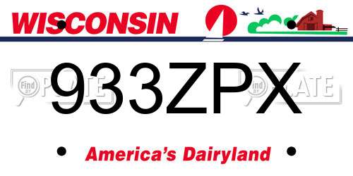 933ZPX Wisconsin License Plate