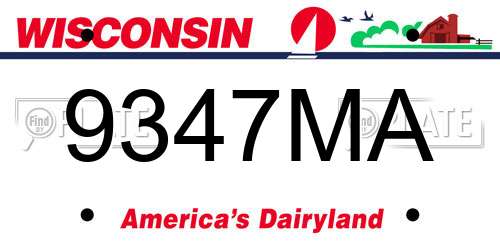 9347MA Wisconsin License Plate