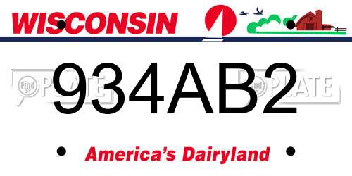 934AB2 Wisconsin License Plate
