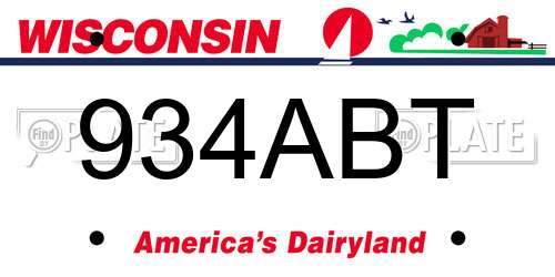 934ABT Wisconsin License Plate