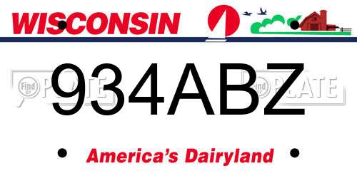 934ABZ Wisconsin License Plate