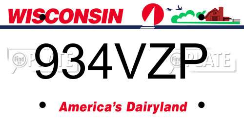 934VZP Wisconsin License Plate