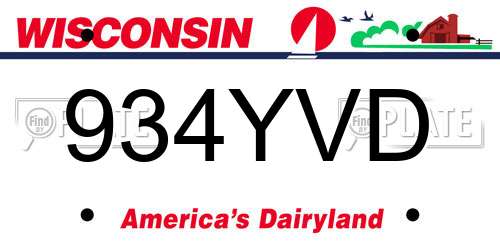 934YVD Wisconsin License Plate