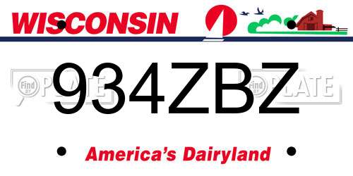 934ZBZ Wisconsin License Plate