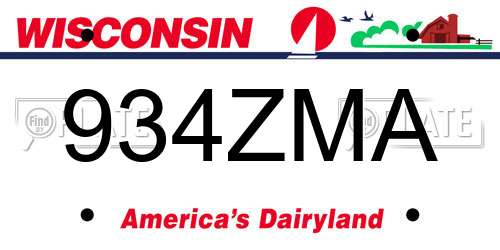 934ZMA Wisconsin License Plate
