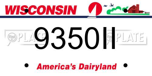 9350II Wisconsin License Plate