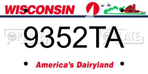 9352TA Wisconsin License Plate