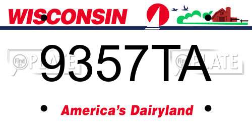 9357TA Wisconsin License Plate