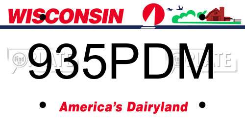 935PDM Wisconsin License Plate