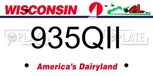 935QII Wisconsin License Plate