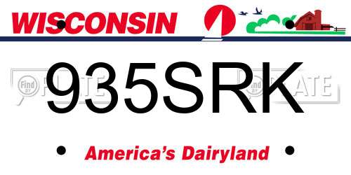 935SRK Wisconsin License Plate