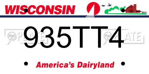 935TT4 Wisconsin License Plate