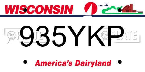 935YKP Wisconsin License Plate