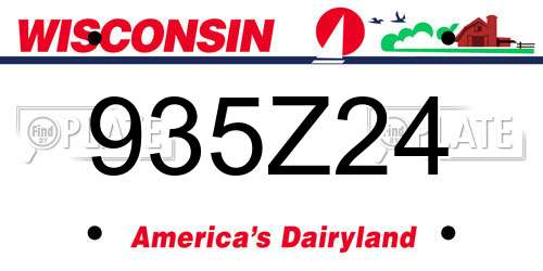 935Z24 Wisconsin License Plate
