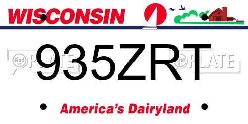 935ZRT Wisconsin License Plate