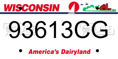 93613CG Wisconsin License Plate