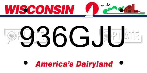 936GJU Wisconsin License Plate