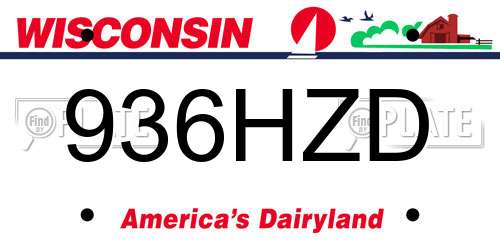 936HZD Wisconsin License Plate