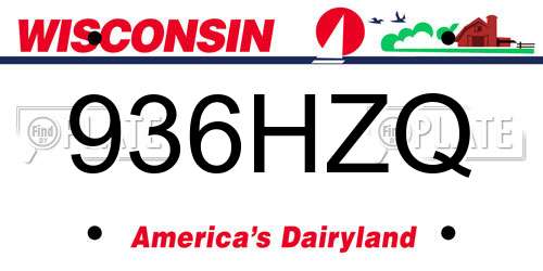 936HZQ Wisconsin License Plate