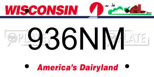 936NM Wisconsin License Plate