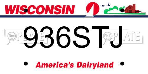 936STJ Wisconsin License Plate
