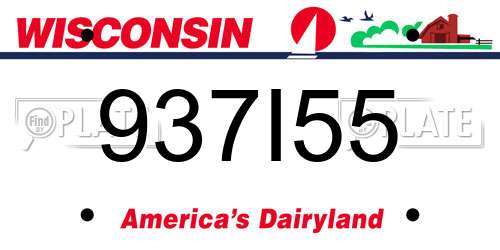 937I55 Wisconsin License Plate