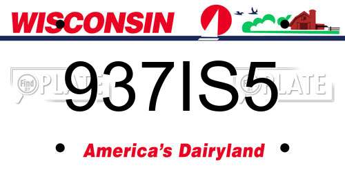 937IS5 Wisconsin License Plate