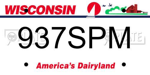 937SPM Wisconsin License Plate