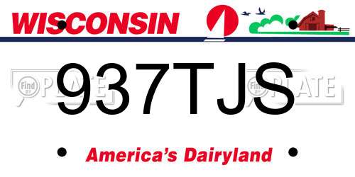 937TJS Wisconsin License Plate