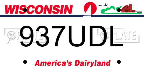 937UDL Wisconsin License Plate
