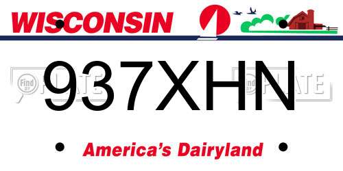 937XHN Wisconsin License Plate