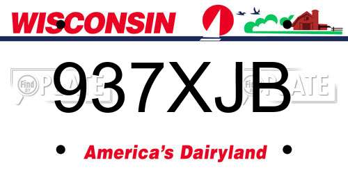937XJB Wisconsin License Plate