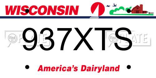 937XTS Wisconsin License Plate