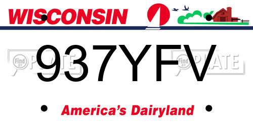 937YFV Wisconsin License Plate