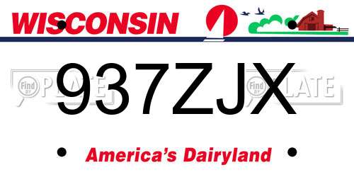 937ZJX Wisconsin License Plate