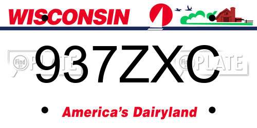 937ZXC Wisconsin License Plate