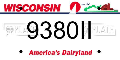 9380II Wisconsin License Plate
