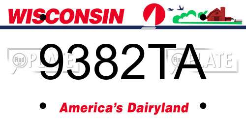 9382TA Wisconsin License Plate