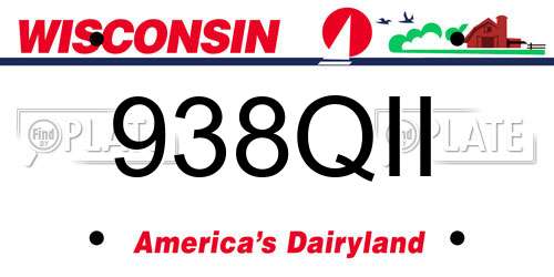 938QII Wisconsin License Plate
