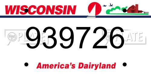 939726 Wisconsin License Plate