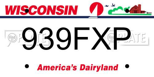 939FXP Wisconsin License Plate
