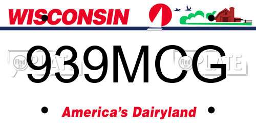 939MCG Wisconsin License Plate